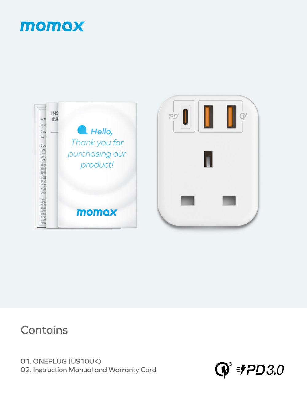 ONEPLUG PD20W 2A1C مقبس شامل بفتحة واحدة