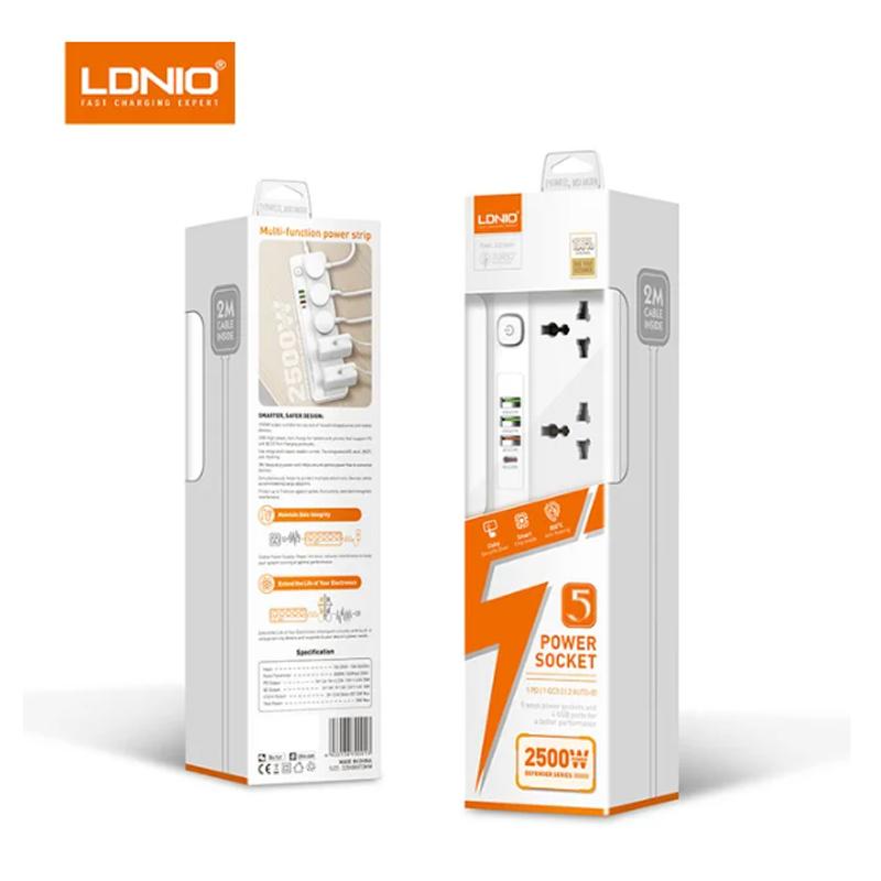 مشترك كهرباء LDNIO SC5415 بخمس منافذ مع منافذ USB