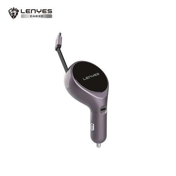 Car charger with built-in cable