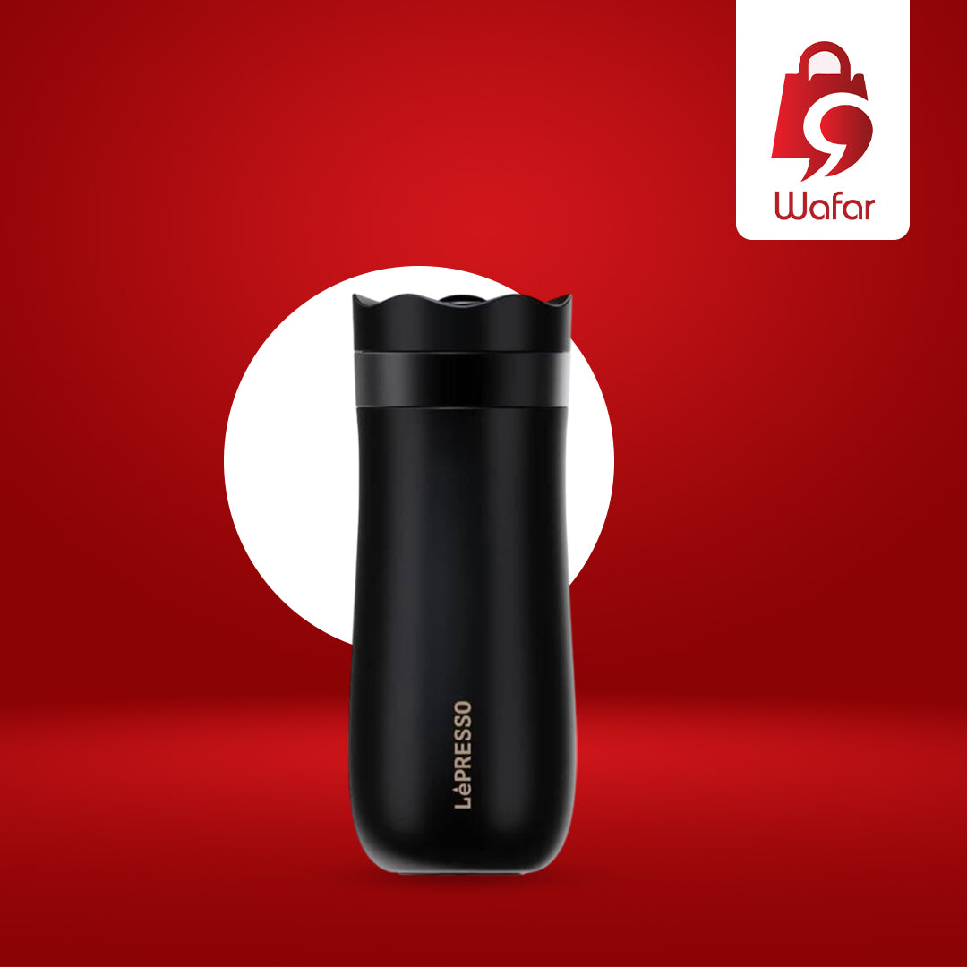 كوب معزول من LePresso مزود بمكبس فرنسي – أسود