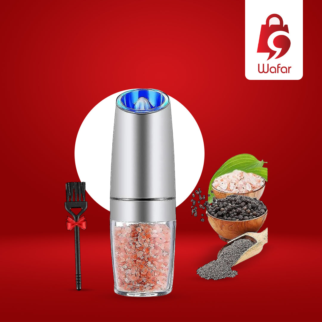 طقم مطحنة ملح وفلفل كهربائية بالجاذبية - أوتوماتيكية