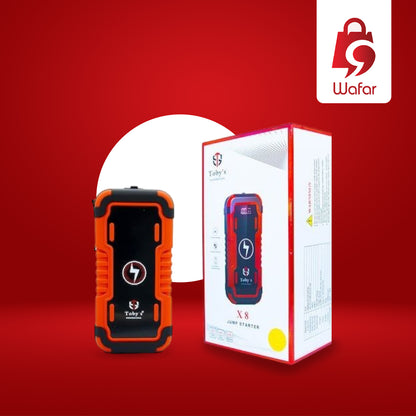 مشغل سيارة 4 في 1 مع ضاغط هواء وبنك طاقة 28000 مللي أمبير وضوء LED