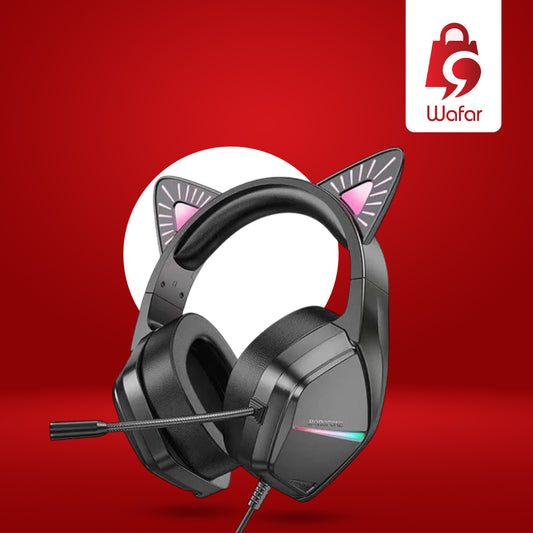 سماعات فوق الأذن BOROFONE BO106 قطة لطيفة (USB+3.5 مم/2 متر) قطة شبحية