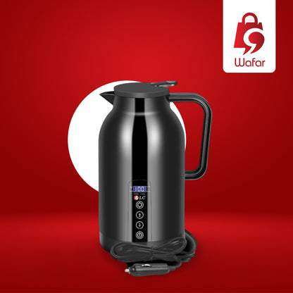 غلاية السفر Fipka DLC بسعة 1300 مل – تعمل على ولاعة السيارة والشاحنة (12 فولت / 24 فولت) – أسود – موديل DLC-HT2254