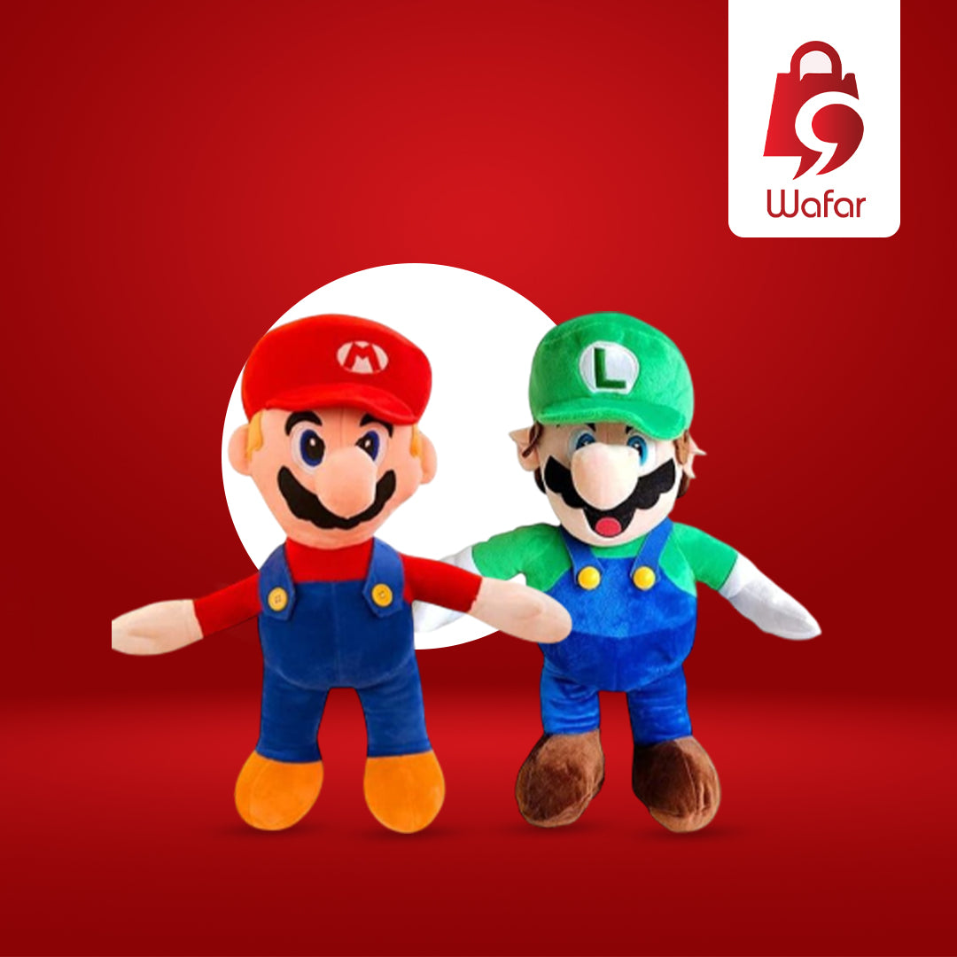 2 دمى محشوة لشخصيات ماريو – حجم كبير 15.75 إنش (40 سم)