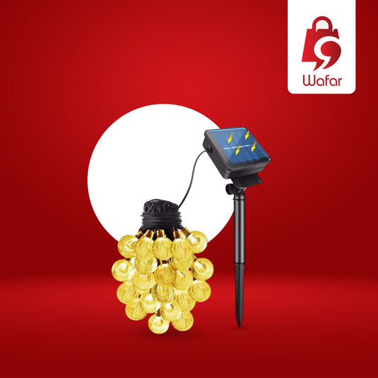 أضواء سلسلة شمسية خارجية من LooHome – 30 كرة كريستال LED