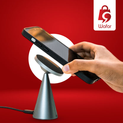 حامل هاتف مغناطيسي من باورولوجي بتصميم مخروطي للمكتب مع 17 مغناطيس N5 - أسود