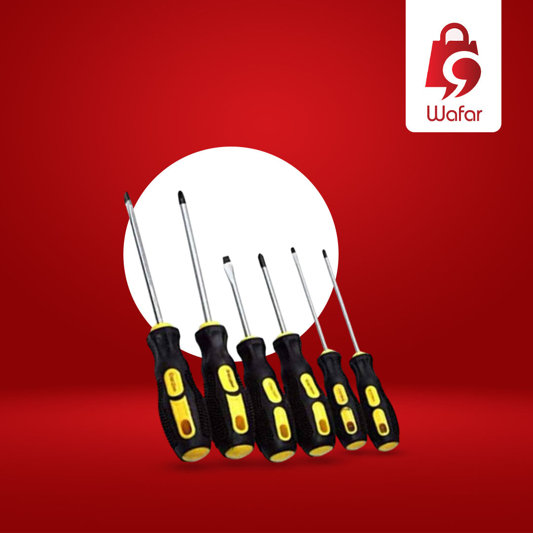 مفك دانيو العريض الممغنط غير القابل للانزلاق (عبوة من 6 قطع)