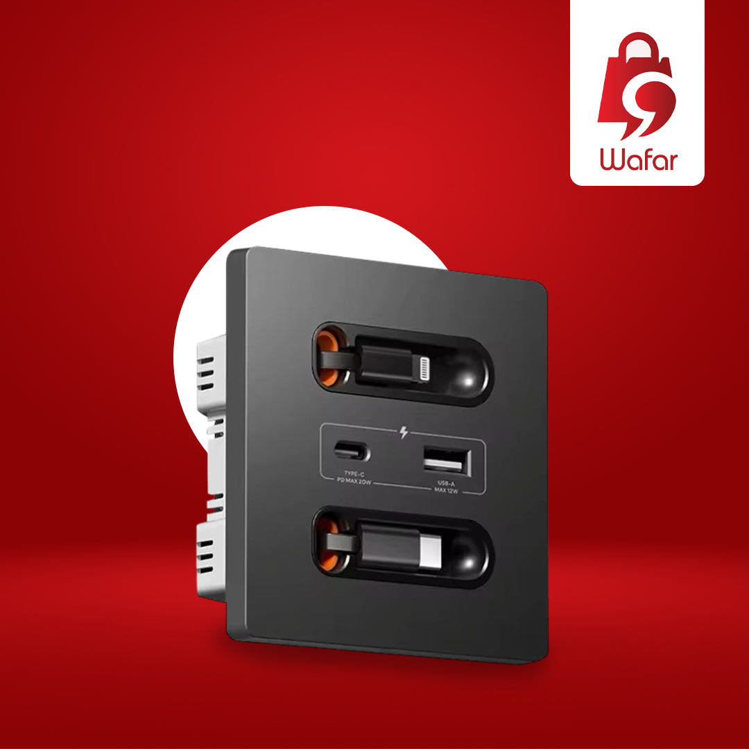 شاحن سريع بقوة 20 واط مع كابلات مدمجة