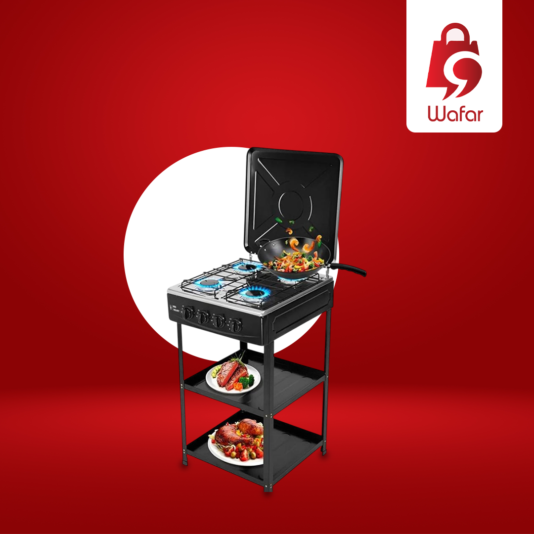 الشواية متعددة الاستخدامات RED VELVET بالغاز مع 4 شعلات ورف