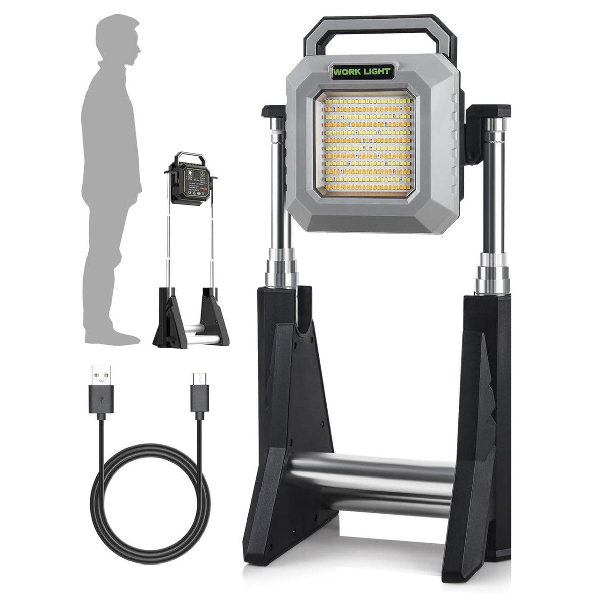 Multi-purpose work light with extendable base - black