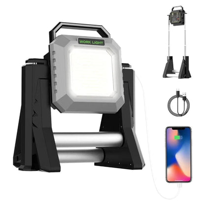 Multi-purpose work light with extendable base - black