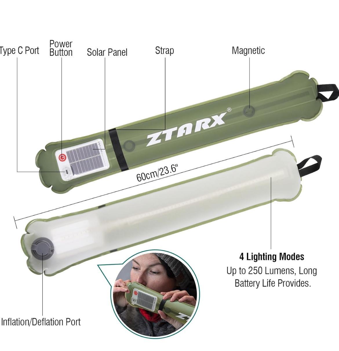 Qoolife 60cm Solar Camping Lights