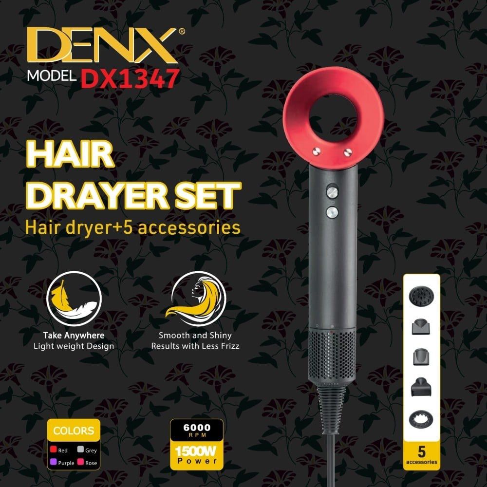 Denx DX1347 Hair Dryer with Accessories