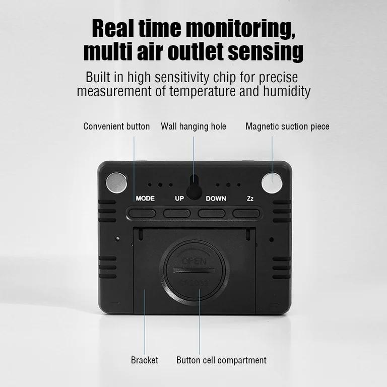 ساعة منبّه رقمية، عرض 12/24 ساعة، بطارية 240mAh