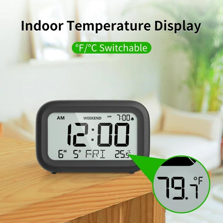 الساعة الرقمية المنبهة مع التاريخ ودرجة الحرارة