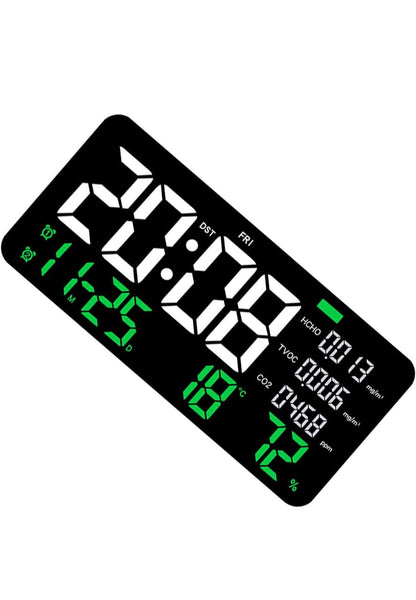 ساعة حائط متعددة الوظائف لمراقبة جودة الهواء مع كشف الفورمالديهايد