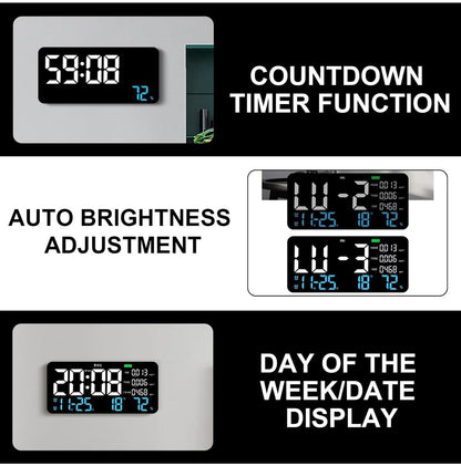 ساعة حائط متعددة الوظائف لمراقبة جودة الهواء مع كشف الفورمالديهايد
