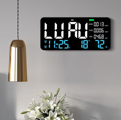 ساعة حائط متعددة الوظائف لمراقبة جودة الهواء مع كشف الفورمالديهايد