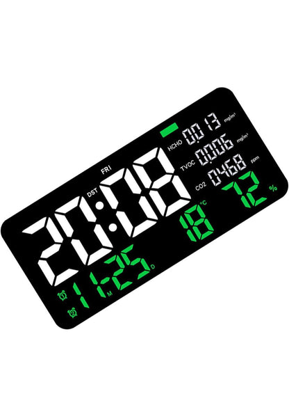 ساعة حائط متعددة الوظائف لمراقبة جودة الهواء مع كشف الفورمالديهايد