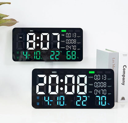 ساعة حائط متعددة الوظائف لمراقبة جودة الهواء مع كشف الفورمالديهايد