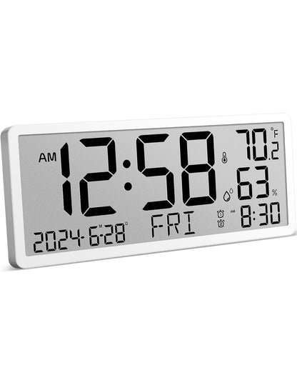 ساعة حائط رقمية من MASHI - شاشة كبيرة 14 بوصة