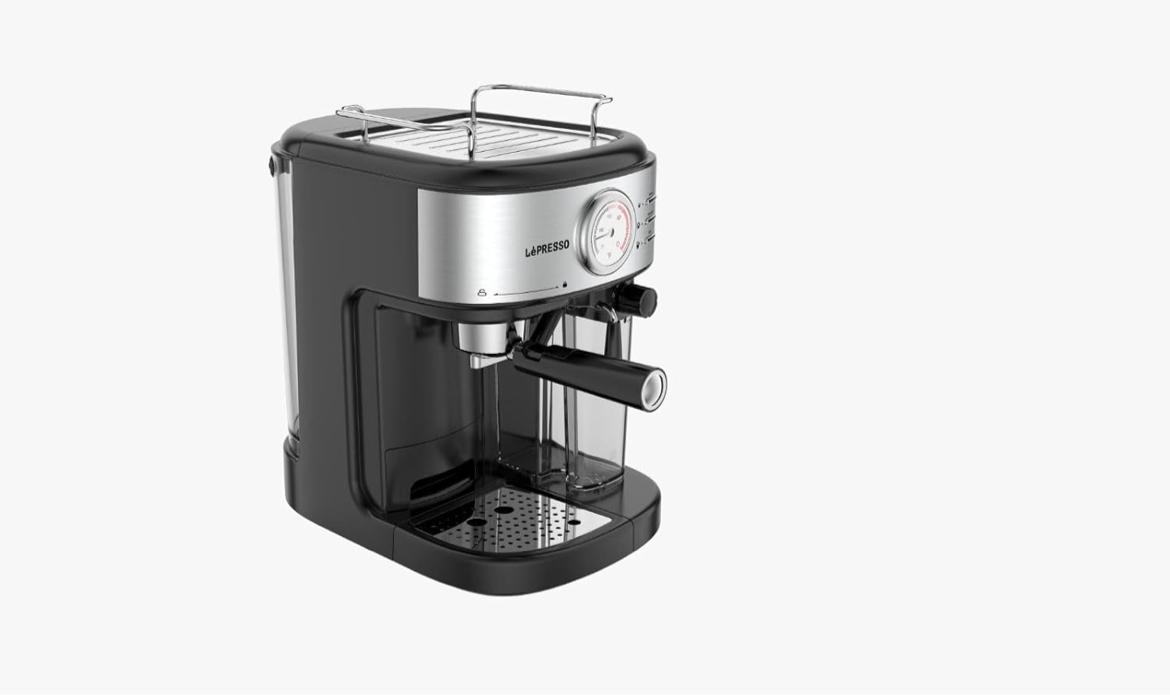 ماكينة قهوة LePresso بضغط قوي 20 بار مع فلتر كبسولات