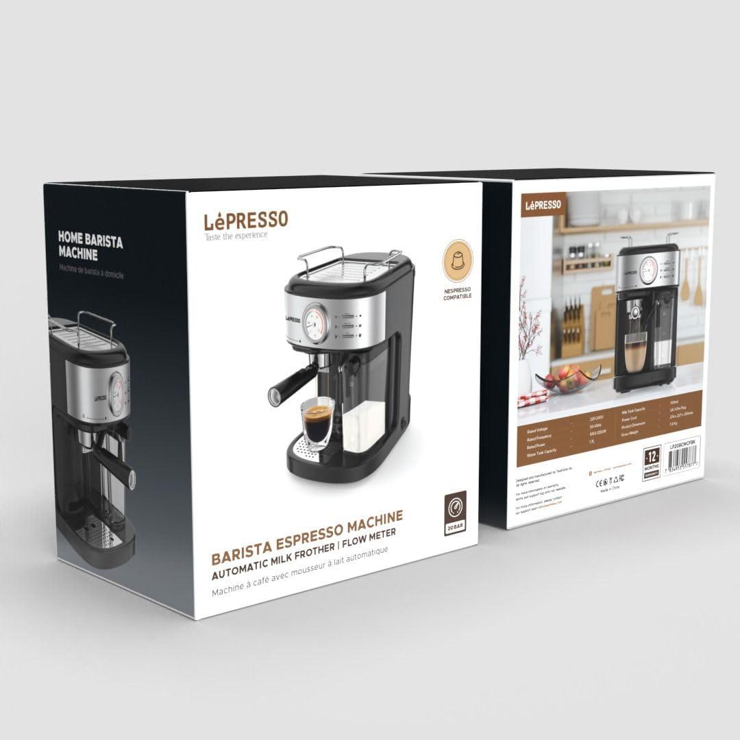 ماكينة قهوة LePresso بضغط قوي 20 بار مع فلتر كبسولات