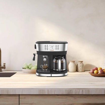 آلة صنع القهوة LePresso 2 في 1 - إسبريسو وتنقيط - ضغط 20 بار - لون أسود