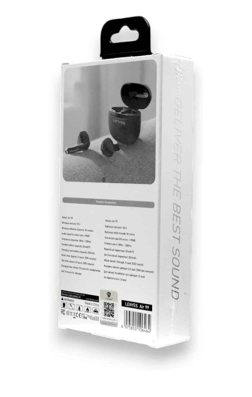 سماعة رأس لاسلكية LENYES AIR 99 – بلوتوث 5.3 بلمس ذكي وصوت HiFi ستيريو