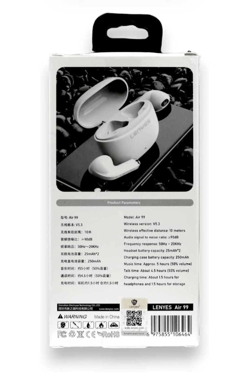 سماعة رأس لاسلكية LENYES AIR 99 – بلوتوث 5.3 بلمس ذكي وصوت HiFi ستيريو