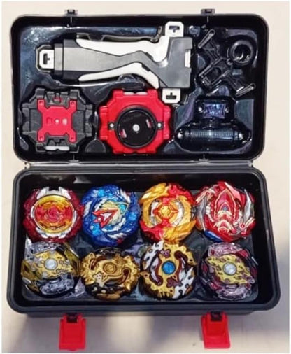 مجموعة إطلاق وصندوق تخزين لبازل بلابل الانفجار 4D – مجموعة بلابل دوران مع قاذف للأطفال – 8 قطع