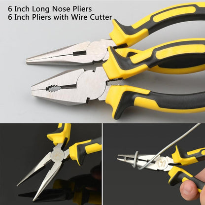 طقم أدوات DOWELL - 49 قطعة لصيانة المنزل مع صندوق تخزين بلاستيكي