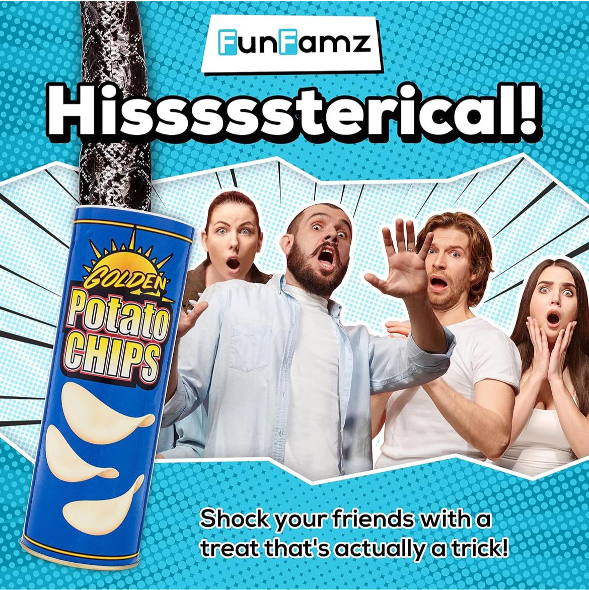 خدعة الثعبان في علبة رقائق البطاطس من FunFamz
