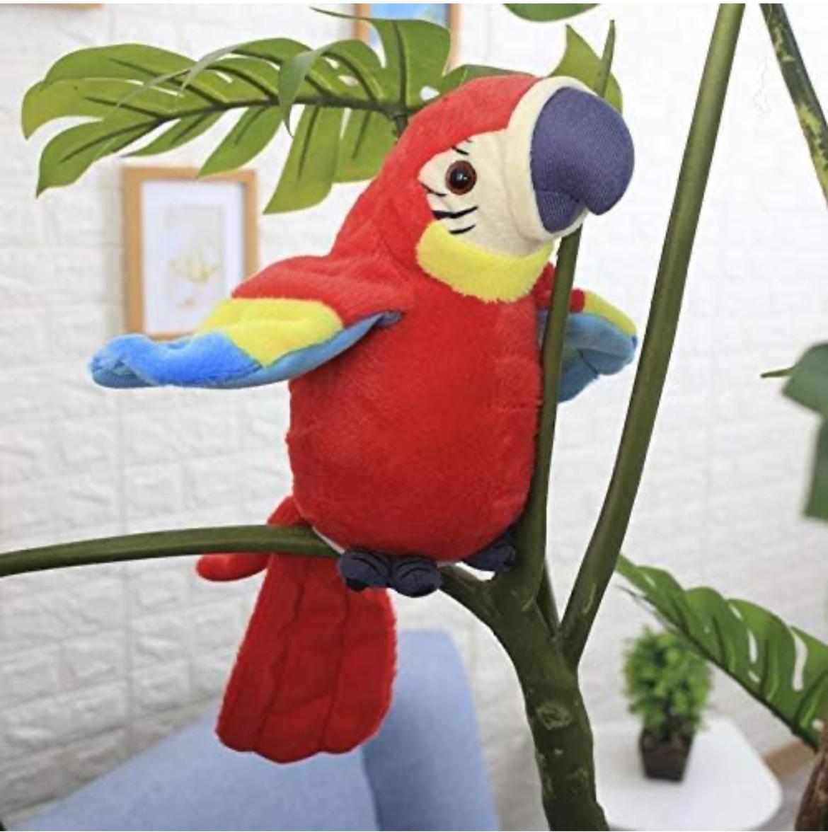 لعبة ببغاء ناطق للأطفال من BuntyTraders – يكرر ما تقوله – ببغاء مكاو محشو ملون يتكلم