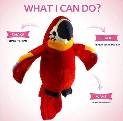 لعبة ببغاء ناطق للأطفال من BuntyTraders – يكرر ما تقوله – ببغاء مكاو محشو ملون يتكلم
