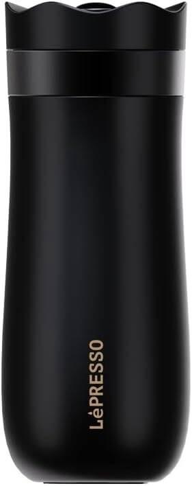 كوب معزول من LePresso مزود بمكبس فرنسي – أسود