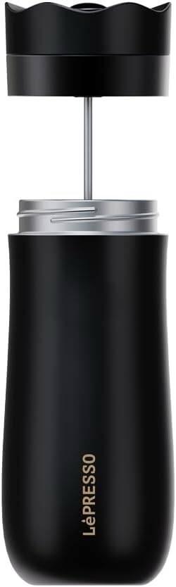 كوب معزول من LePresso مزود بمكبس فرنسي – أسود
