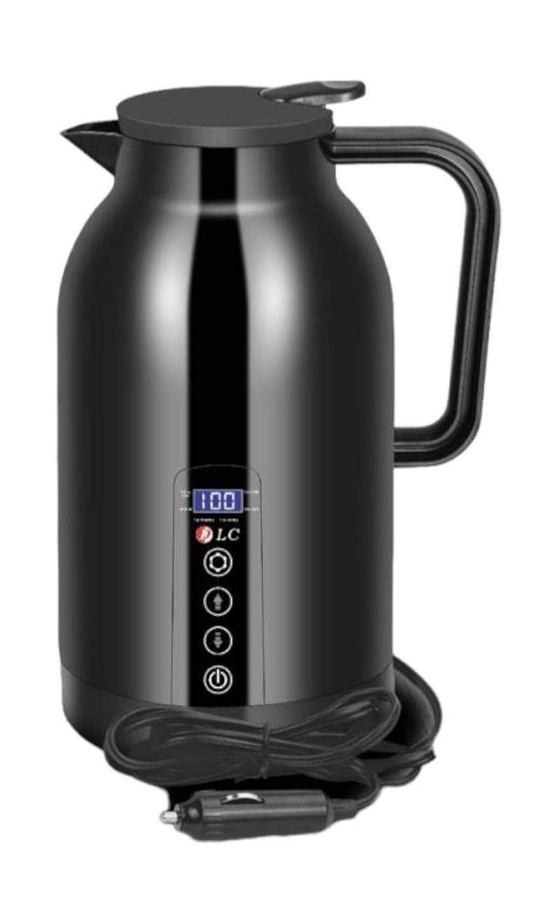 غلاية السفر Fipka DLC بسعة 1300 مل – تعمل على ولاعة السيارة والشاحنة (12 فولت / 24 فولت) – أسود – موديل DLC-HT2254