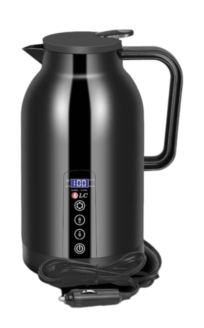 غلاية السفر Fipka DLC بسعة 1300 مل – تعمل على ولاعة السيارة والشاحنة (12 فولت / 24 فولت) – أسود – موديل DLC-HT2254