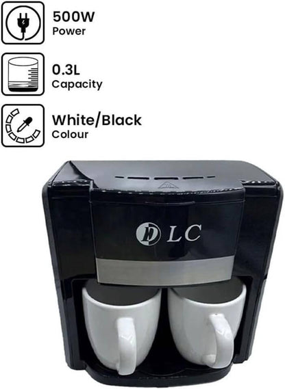 ماكينة تحضير القهوة بسعة 0.3 لتر مع كوبين من البورسلين – DLC-CM7312