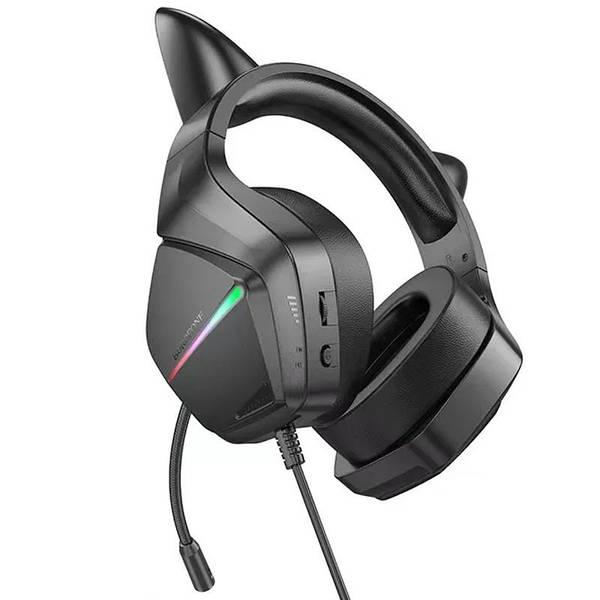 سماعات فوق الأذن BOROFONE BO106 قطة لطيفة (USB+3.5 مم/2 متر) قطة شبحية