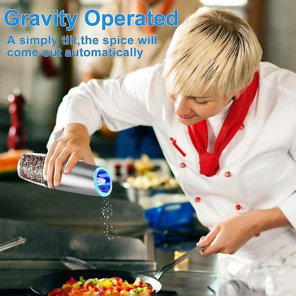 طقم مطحنة ملح وفلفل كهربائية بالجاذبية - أوتوماتيكية