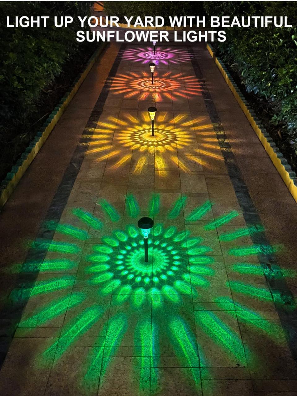 مصابيح ROOR الشمسية للممرات (عدد 2)، ألوان RGB متغيرة + أبيض دافئ