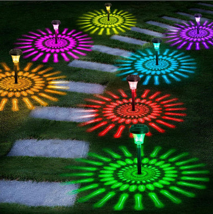 مصابيح ROOR الشمسية للممرات (عدد 2)، ألوان RGB متغيرة + أبيض دافئ