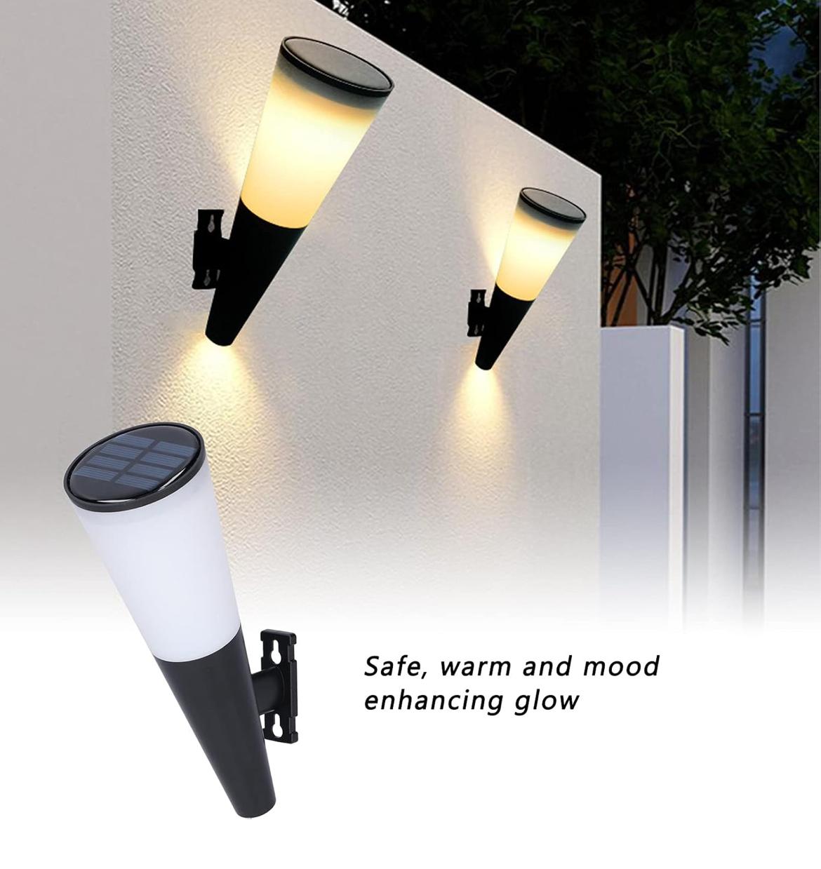 أضواء حائط شمسية خارجية - ضوء أبيض دافئ وRGB