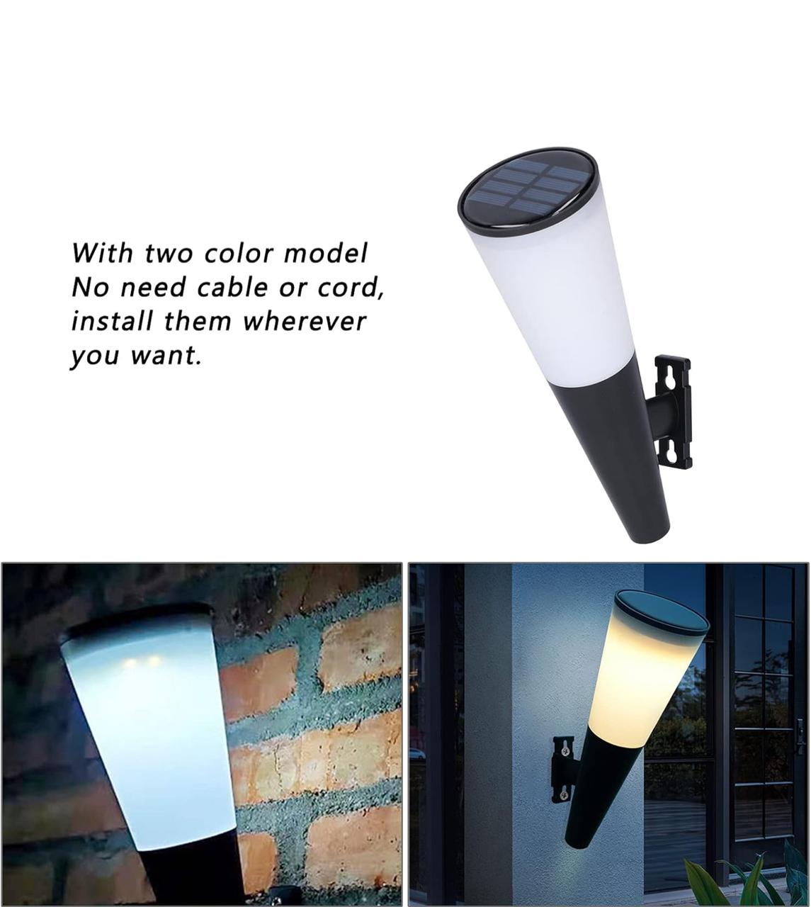 أضواء حائط شمسية خارجية - ضوء أبيض دافئ وRGB