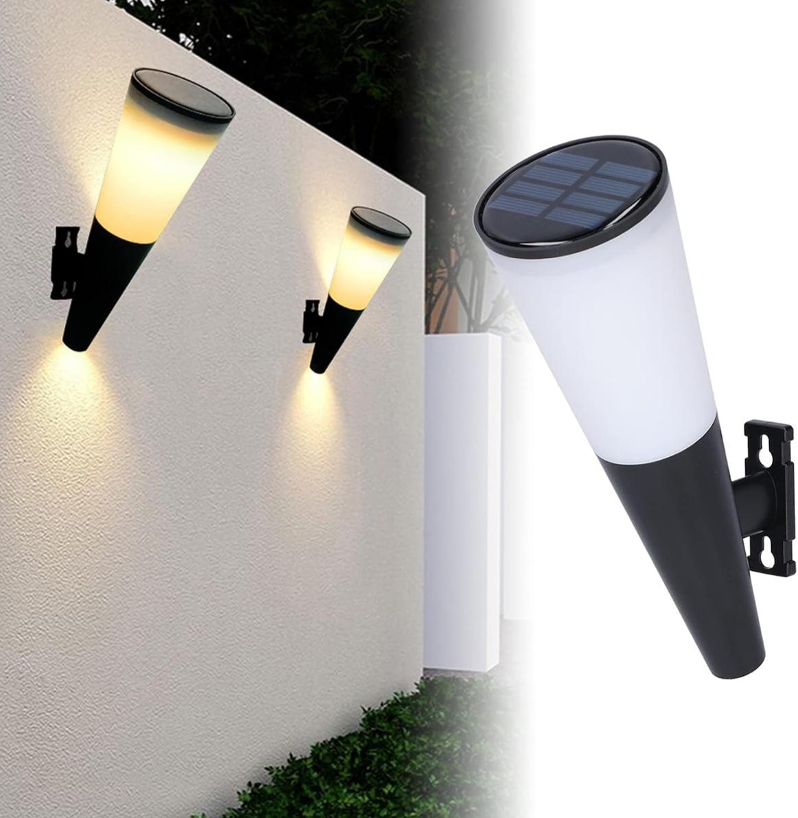 أضواء حائط شمسية خارجية - ضوء أبيض دافئ وRGB