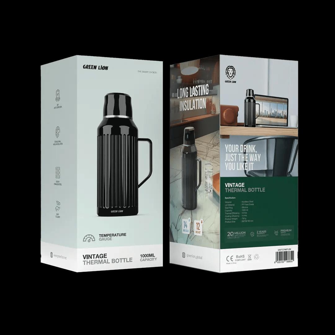 زجاجة حرارية كلاسيكية من Green Lion (أسود وأبيض)