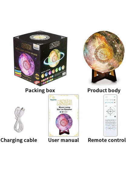 سماعة القرآن الكريم من Kaulbiat – مع مصباح، بلوتوث، وتحكم عبر تطبيق الهاتف